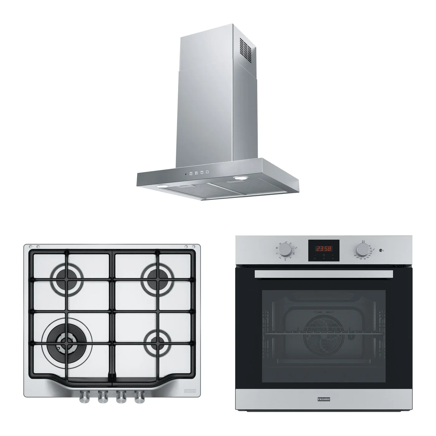 Franke Trendline Inox 3'lü Ankastre Set – 4 gözlü ocak