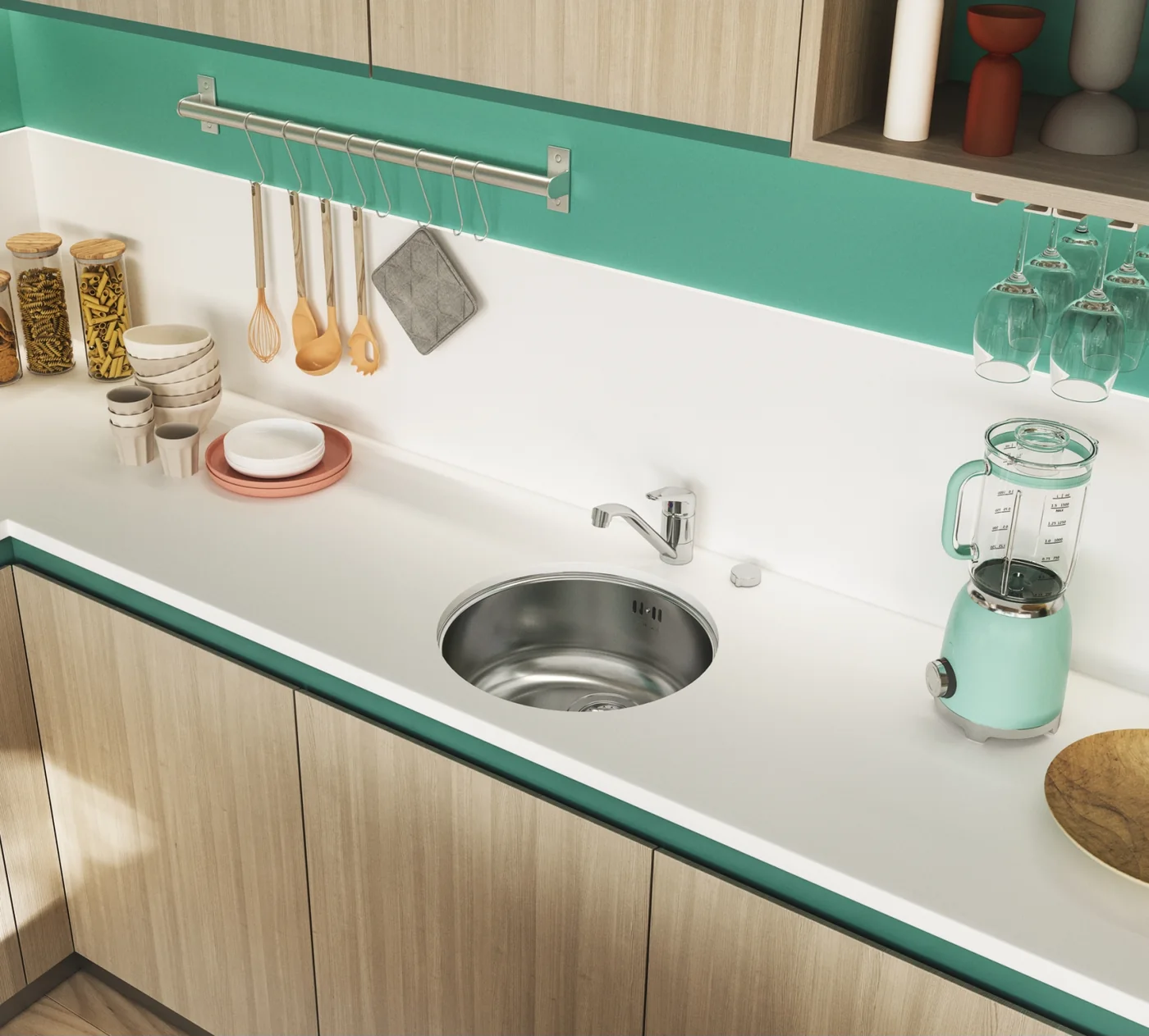 Franke Baccini ROX 610/110-38 Çelik Evye Inox – Paslanmaz Çelik mutfakta kullanımda (2)