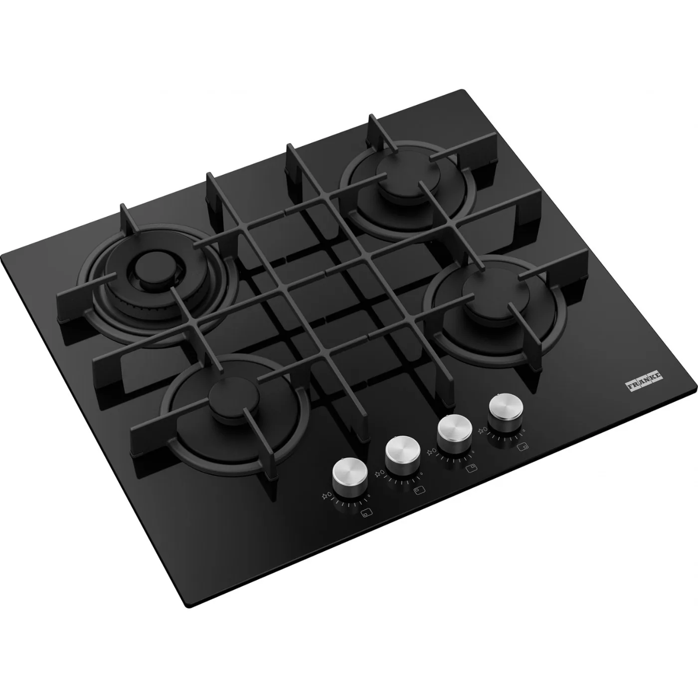 Franke Maris FHMA 604 3G DC BK C Siyah Cam (Black Glass) 4 Gözlü Gazlı Ocak – farklı açıdan görünüm