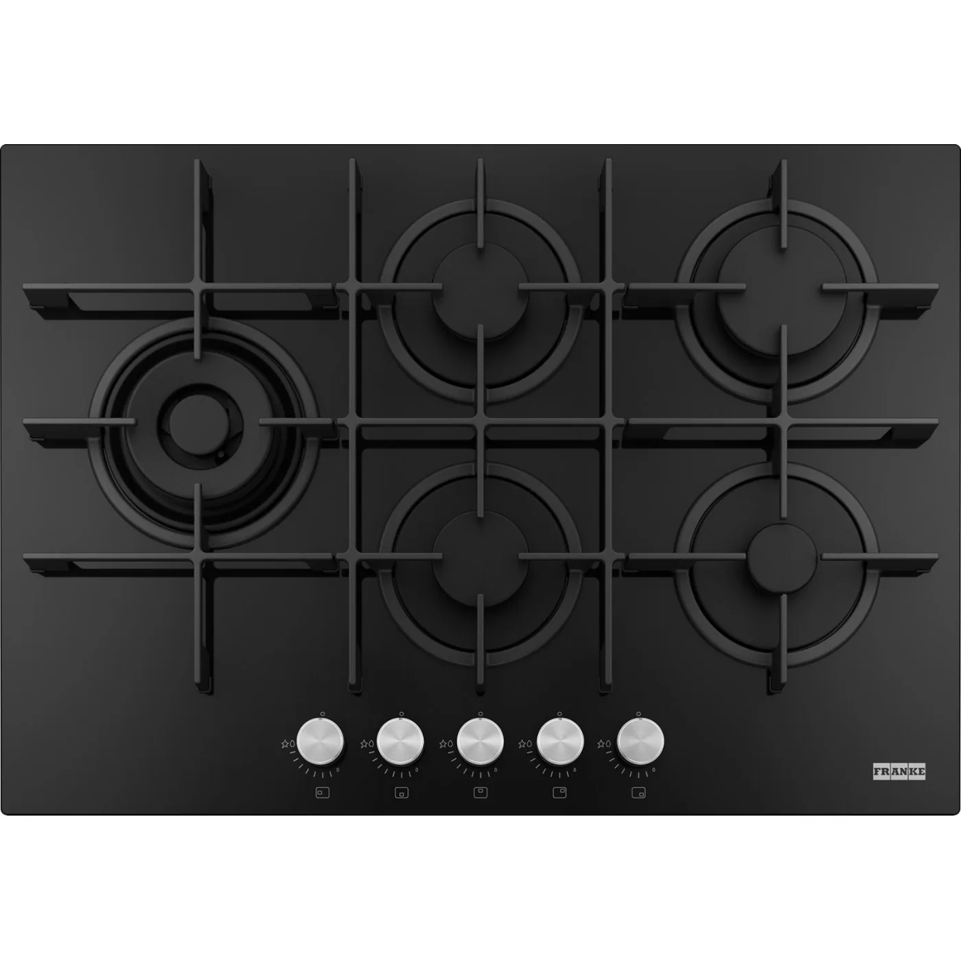 Franke Maris FHMA 755 Siyah Cam (Black Glass) 5 Gözlü Gazlı Ocak