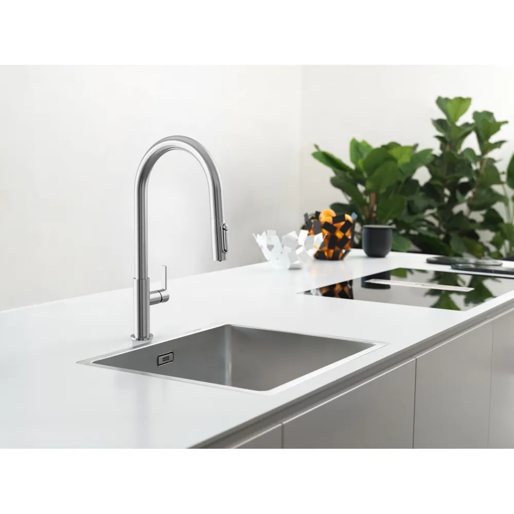 Franke Maris Slim Clear Water Filtreli Mutfak Bataryası Krom mutfakta kullanımda (2)