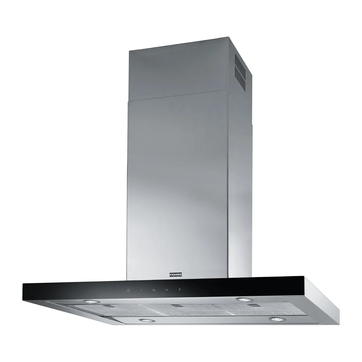 Franke Mythos FCR 925 I TC BK XS 90 cm Siyah Cam / Inox Ada Davlumbaz