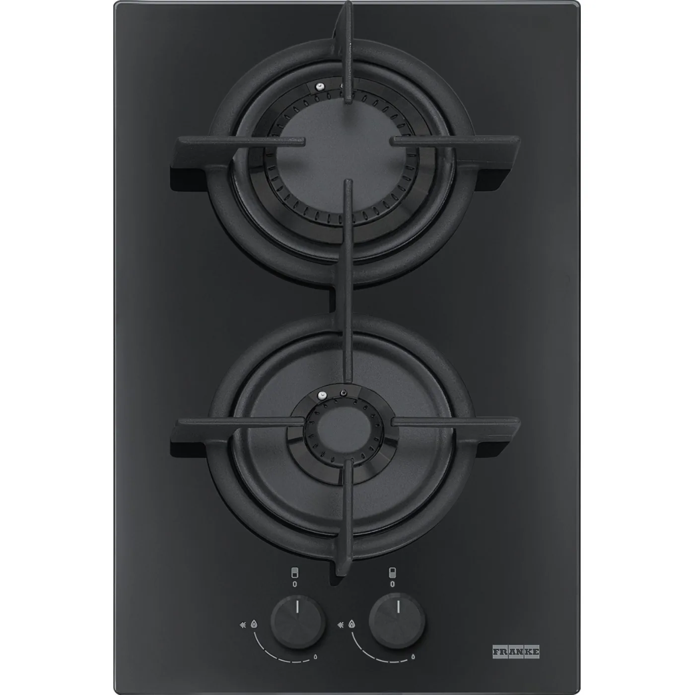 Franke Mythos FHCR 302 2G HE BK C Siyah Cam (Black Glass) 2 Gözlü Gazlı Ocak