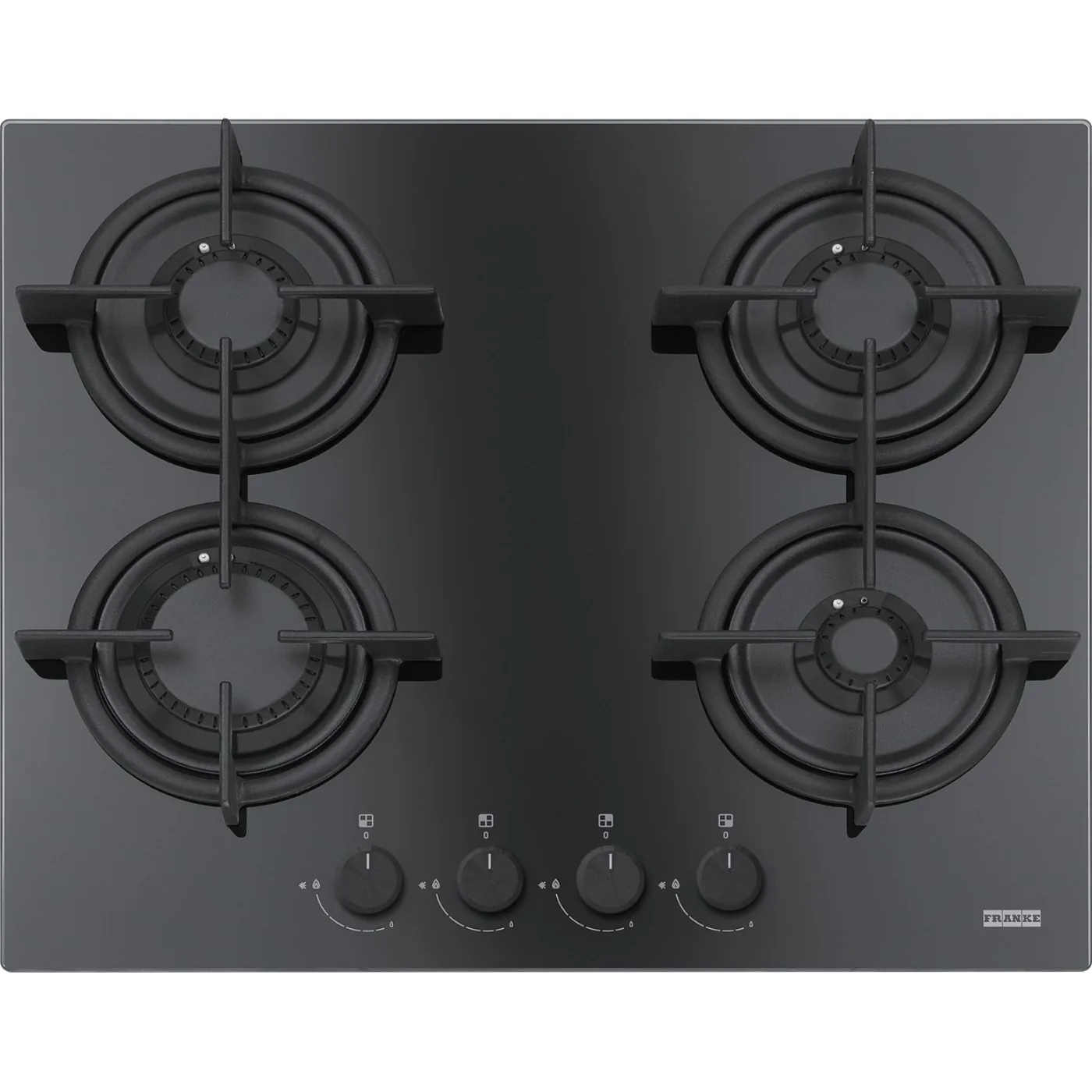 Franke Mythos FHCR 604 4G HE BK C Siyah Cam (Black Glass) 4 Gözlü Gazlı Ocak