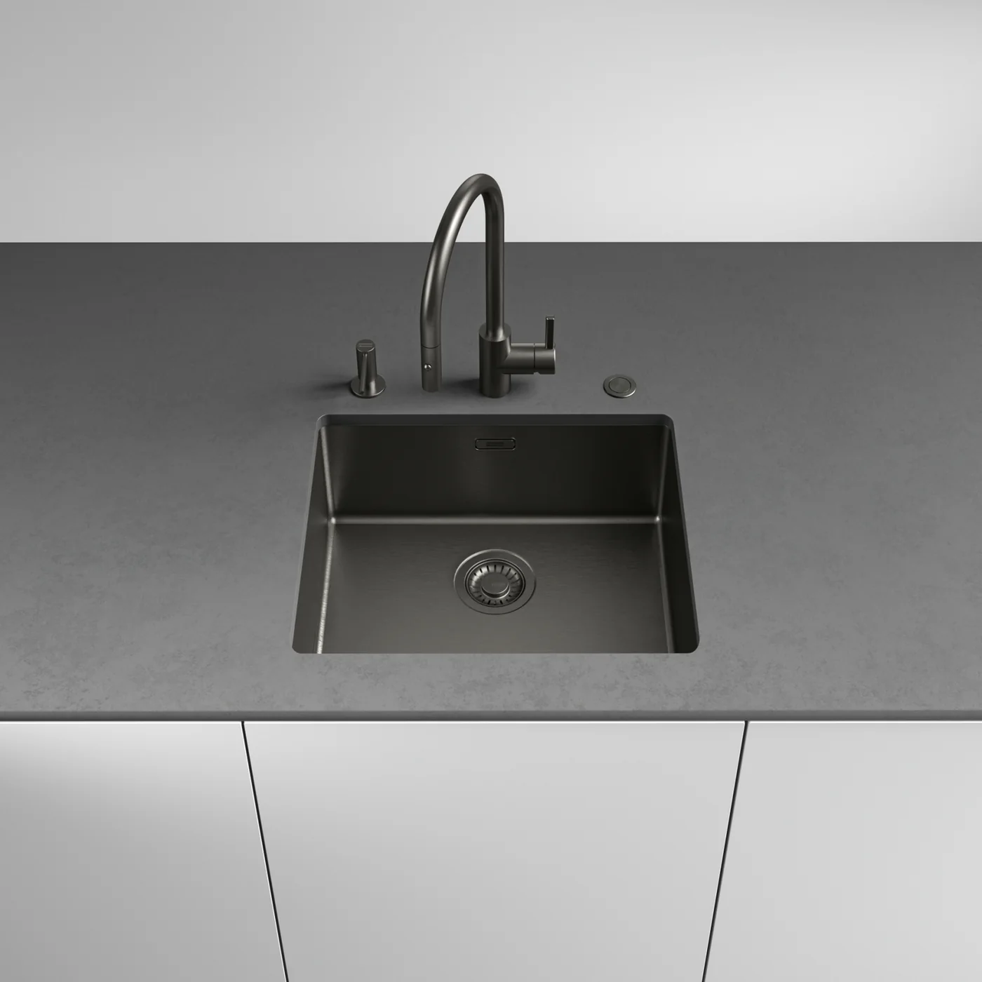 Franke Mythos Masterpiece BXM 210/110-50 Evye Batarya Seti – Antrasit mutfakta uygulama