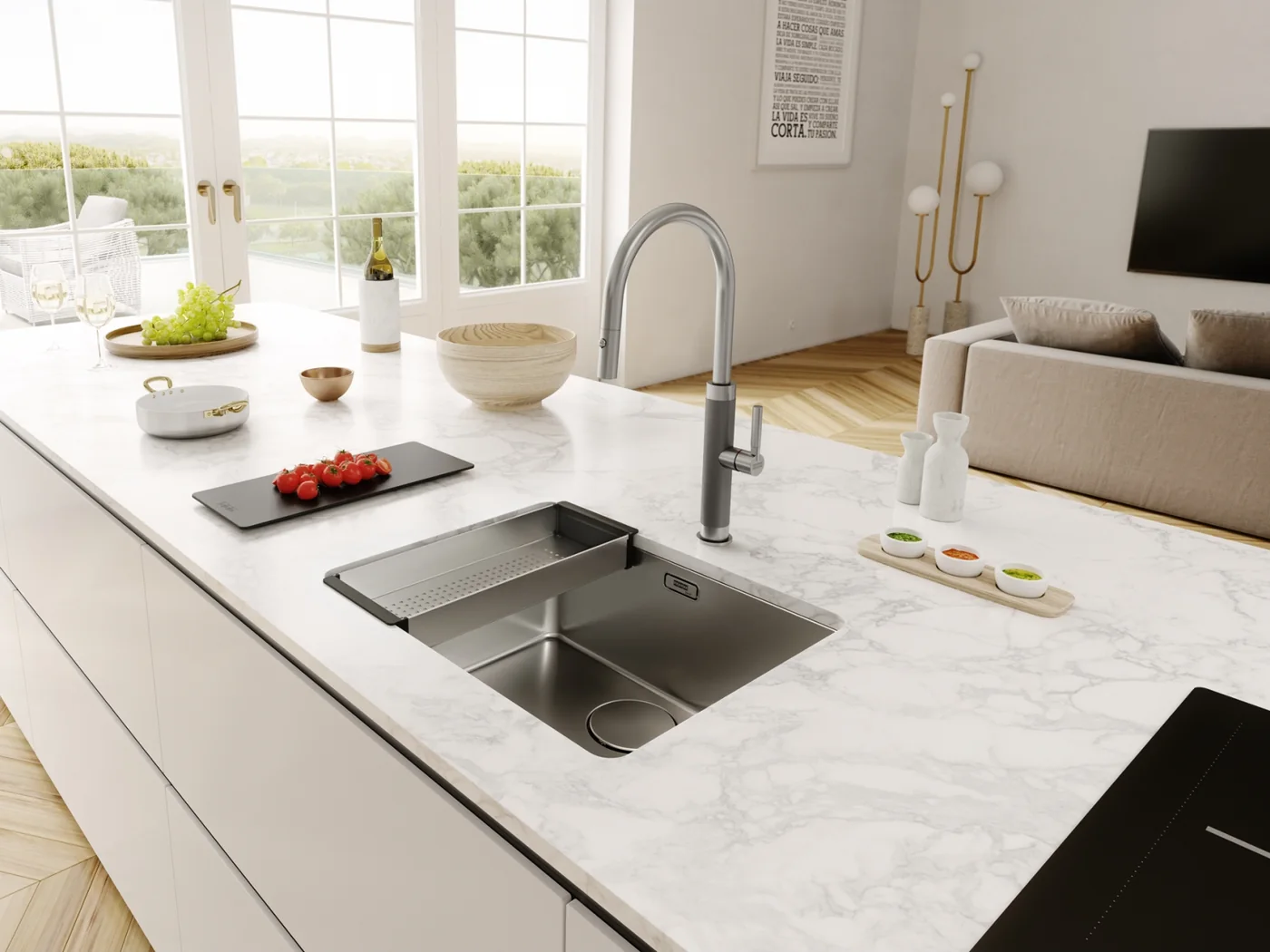 Franke Mythos MYX 110-50 Çelik Evye Inox – Paslanmaz Çelik mutfakta kullanımda (3)