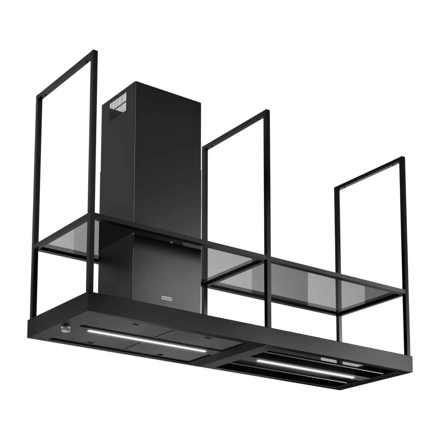 Franke Mythos T-Shelf F180 Mat Siyah Raflı Ada Davlumbaz