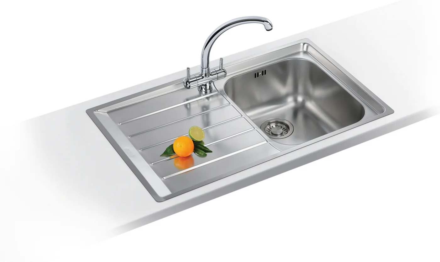 Franke Neptun NEX 211 Çelik Evye Inox – Paslanmaz Çelik · Sol damlalık mutfakta kullanımda