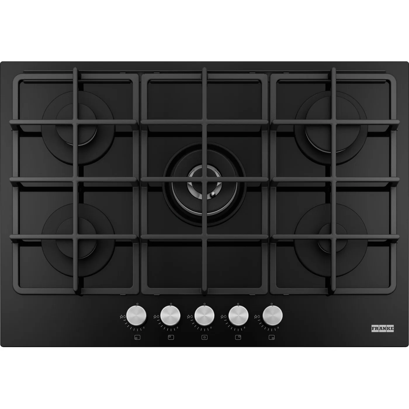 Franke Smart FHSM 755 Siyah Cam (Black Glass) 5 Gözlü Gazlı Ocak