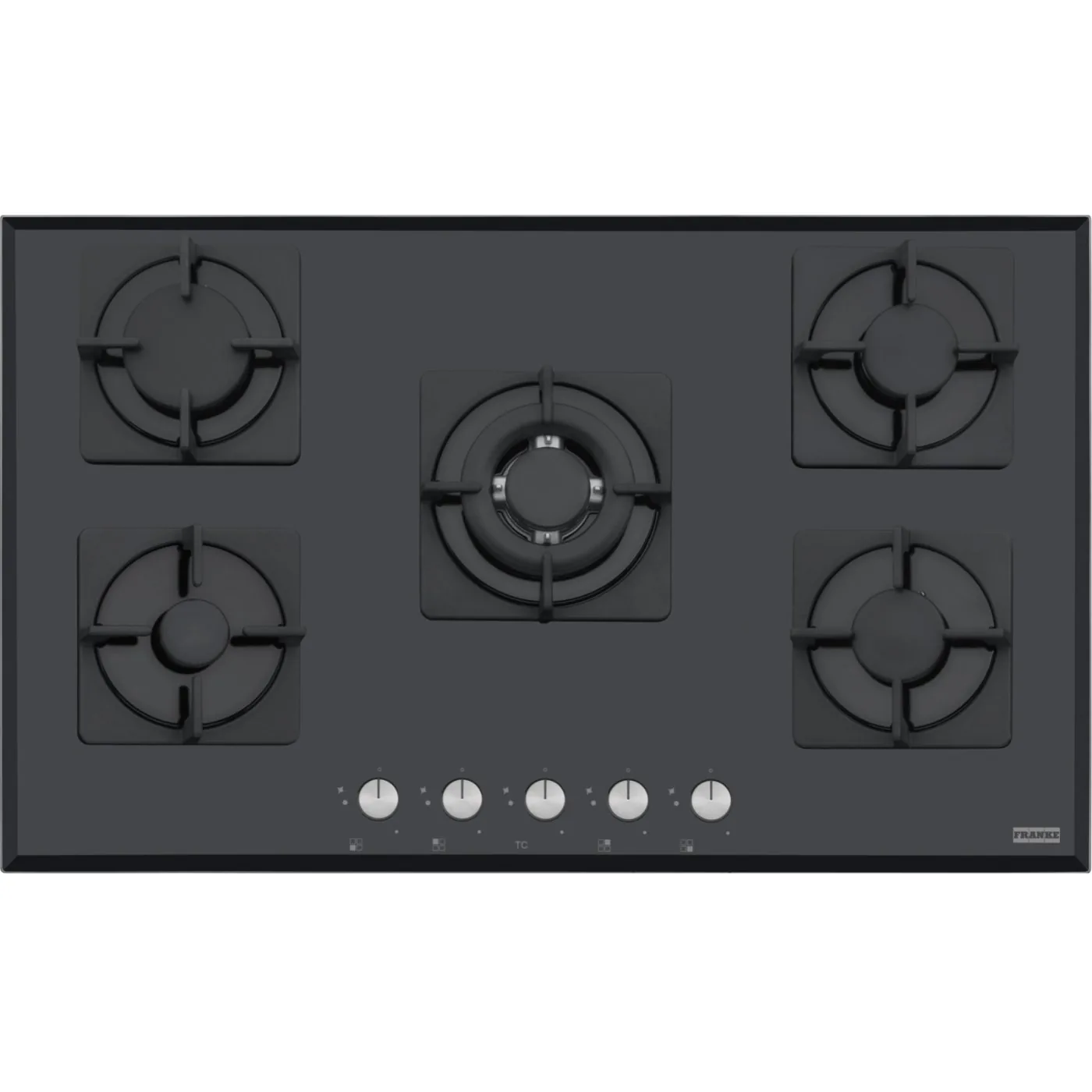 Franke Smart Linear FHNS 905 Siyah Cam (Black Glass) 5 Gözlü Gazlı Ocak
