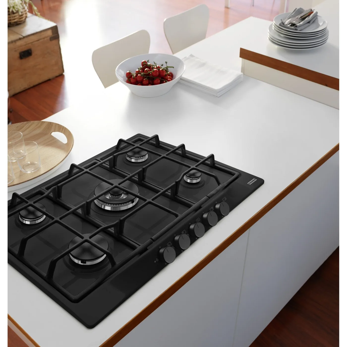 Franke Trendline FCH 755 4G TC MB C Mat Siyah (Matt Black) 5 Gözlü Gazlı Ocak – farklı açıdan görünüm